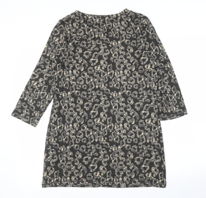 F&F Womens Brown Animal Print  Tunic Blouse Size 12  - Leopard print