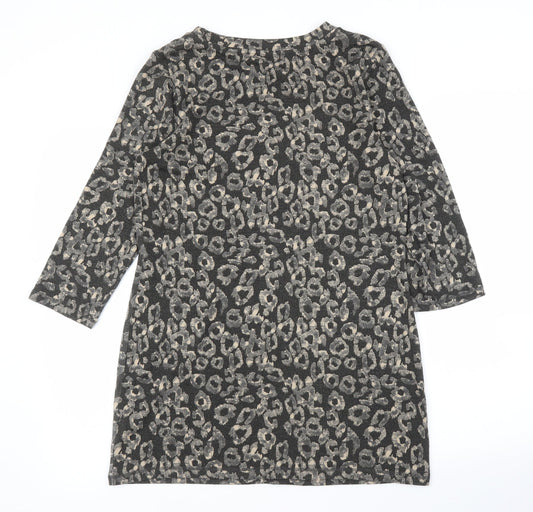 F&F Womens Brown Animal Print  Tunic Blouse Size 12  - Leopard print