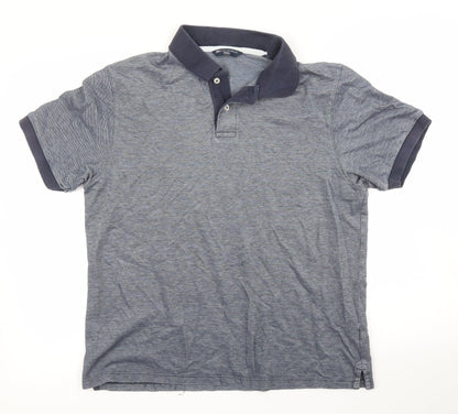 M&S Mens Blue    Polo Size L