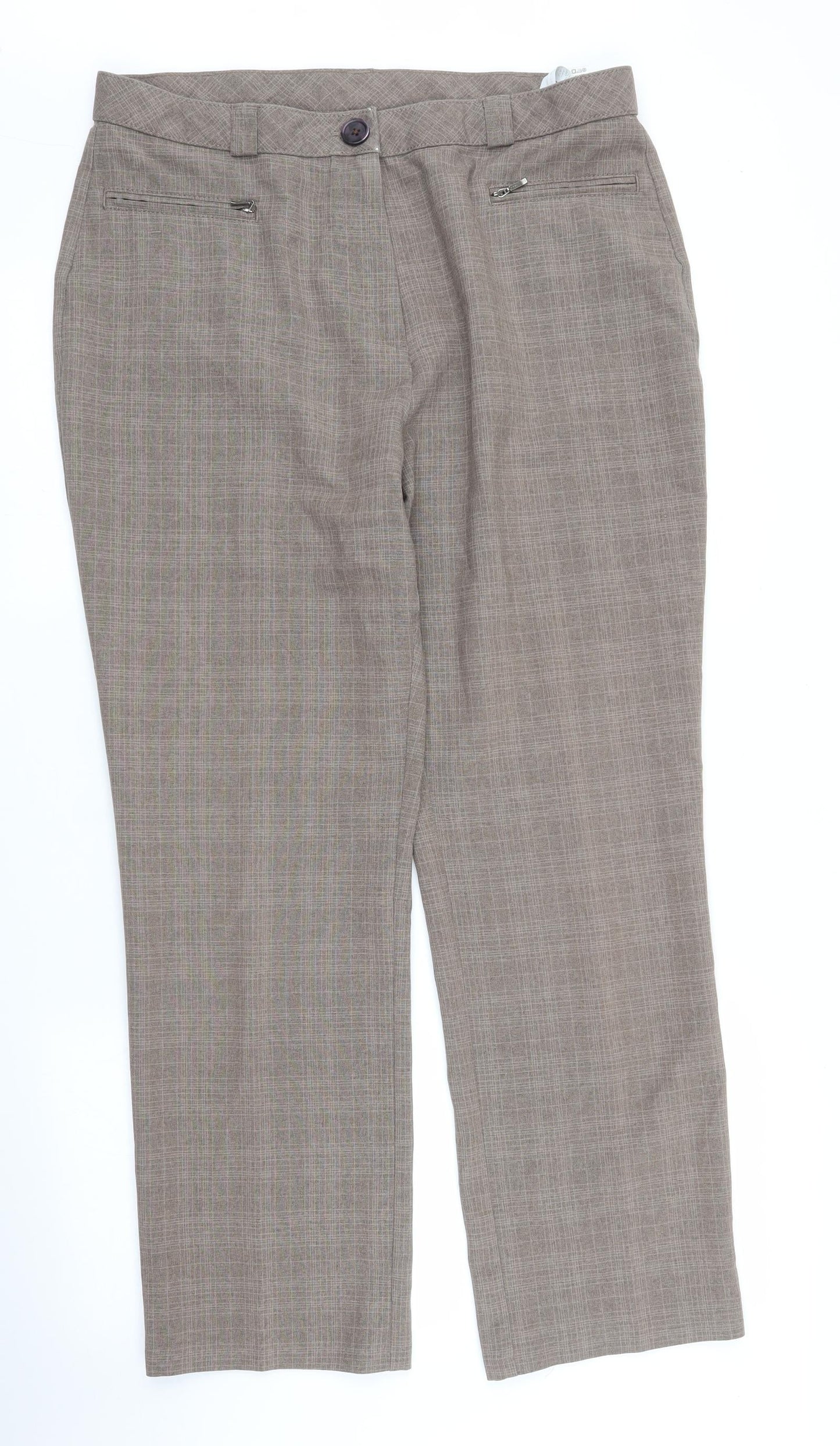 Womens UK Size 16 M&S Regular Fit  Brown Trousers