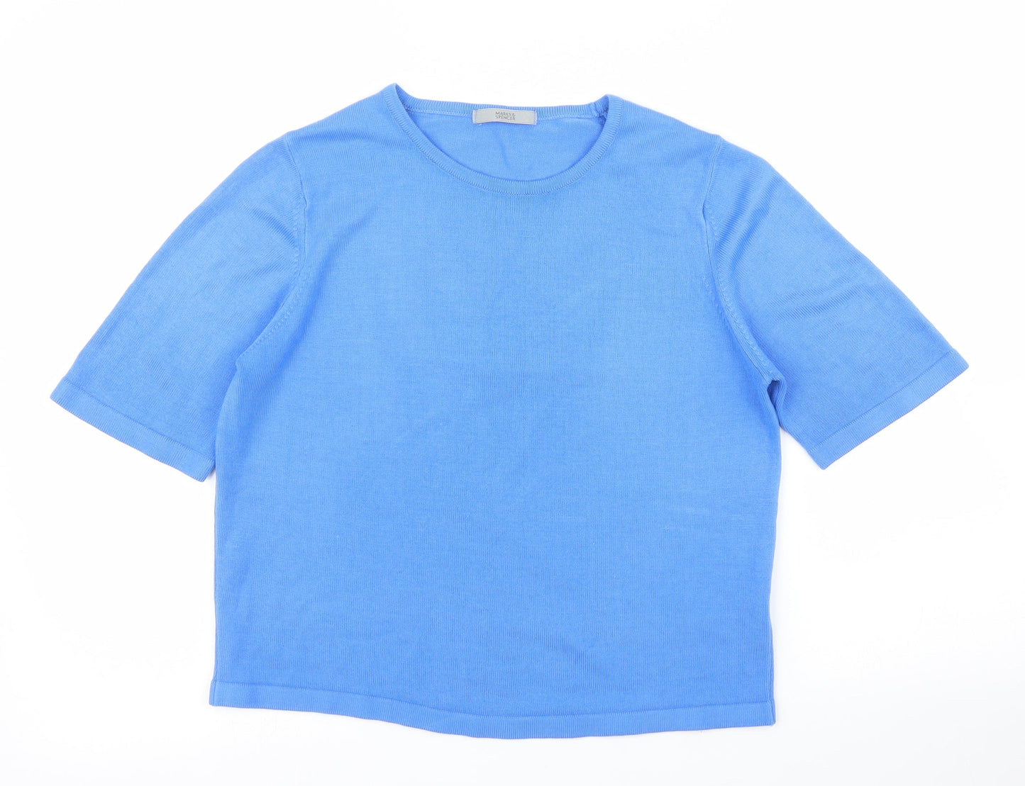 M&S Womens Blue   Basic Blouse Size 12