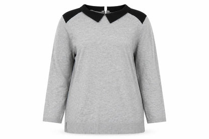 Front view of Papaya women’s grey basic blouse, size UK 16