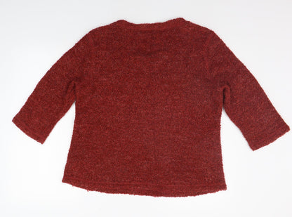 Womens UK Size 14 Marks and Spencer Red Pullover Jumper