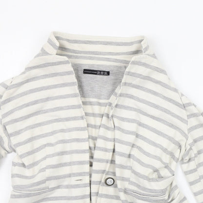 Atmosphere Womens White Striped  Cardigan Jumper Size 10