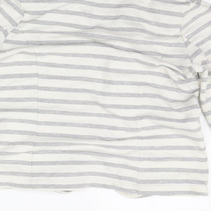 Atmosphere Womens White Striped  Cardigan Jumper Size 10