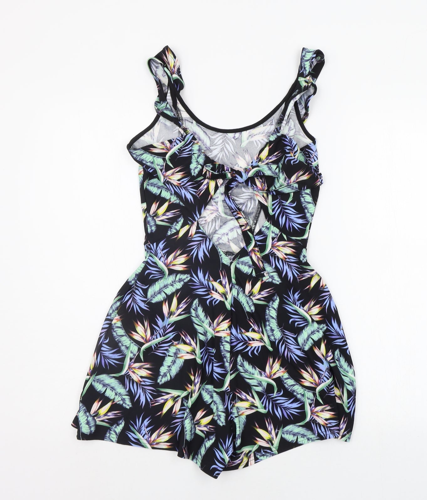 Divided Womens Black Floral  Jumpsuit One-Piece Size 8