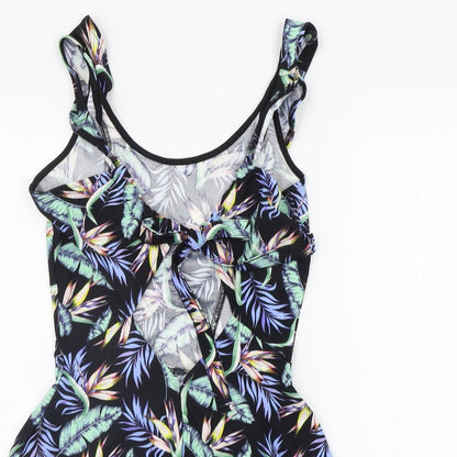 Divided Womens Black Floral  Jumpsuit One-Piece Size 8