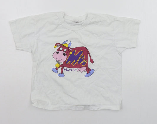 Fruit of the Loom Boys White   Basic T-Shirt Size 3-4 Years  - COW