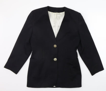 Womens UK Size 10 Hamells Regular Black Suit Jacket