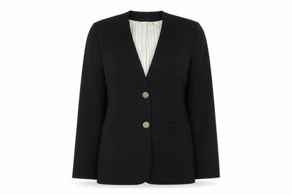 Womens UK Size 10 Hamells Regular Black Suit Jacket