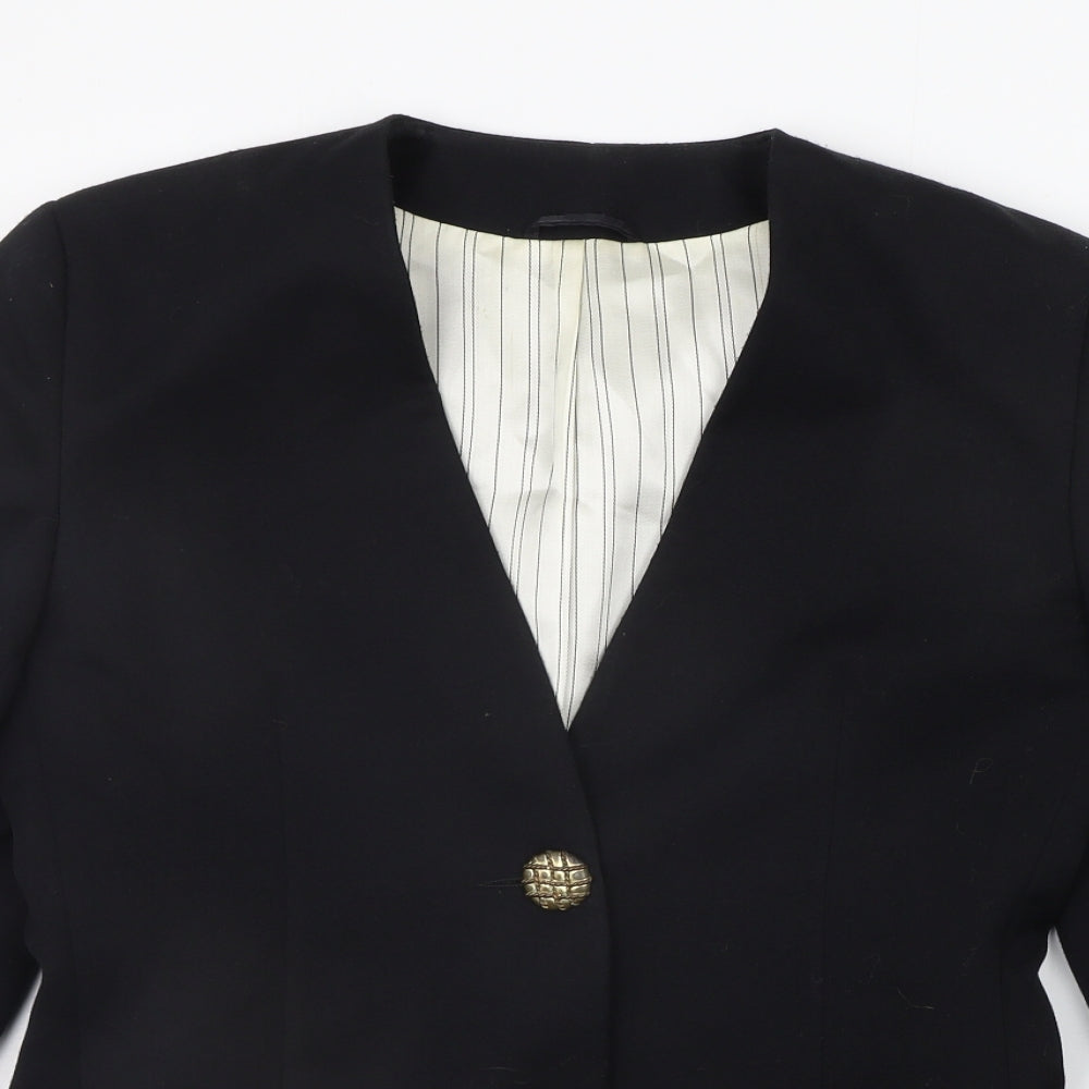 Womens UK Size 10 Hamells Regular Black Suit Jacket