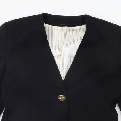Womens UK Size 10 Hamells Regular Black Suit Jacket