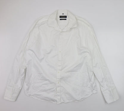 Mens UK Size 18.5 Hammond & Co. White  Button-Up Long Sleeve Casual Shirt