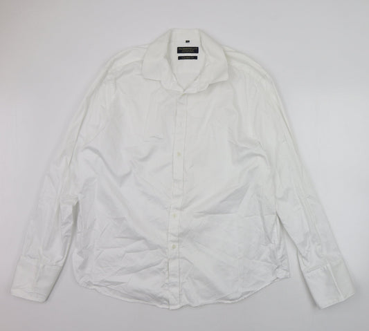 Mens UK Size 18.5 Hammond & Co. White  Button-Up Long Sleeve Casual Shirt