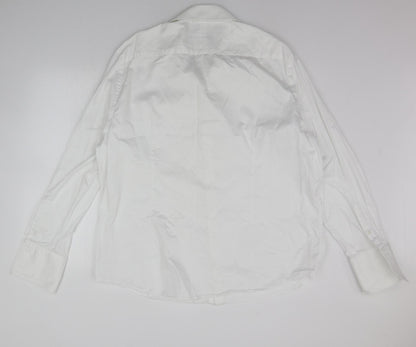 Mens UK Size 18.5 Hammond & Co. White  Button-Up Long Sleeve Casual Shirt