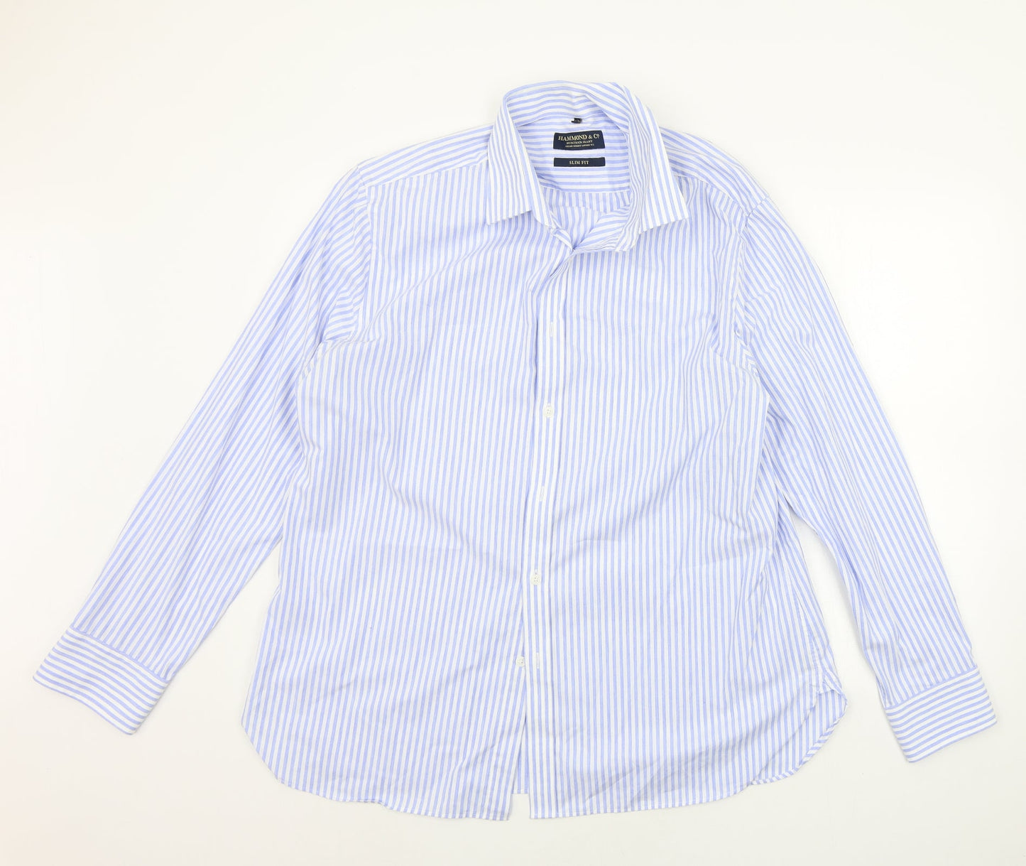 Mens UK Size 18 Hammond & Co. Blue  Button-Up Long Sleeve Casual Shirt