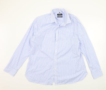 Mens UK Size 18 Hammond & Co. Blue  Button-Up Long Sleeve Casual Shirt