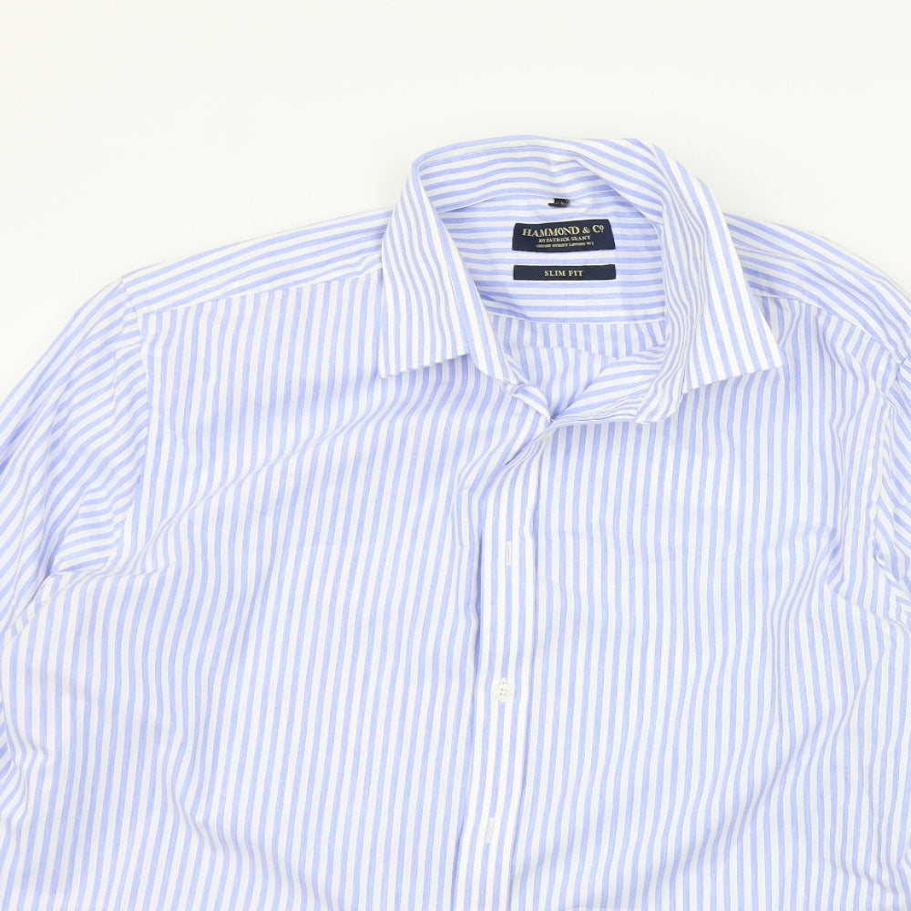 Mens UK Size 18 Hammond & Co. Blue  Button-Up Long Sleeve Casual Shirt