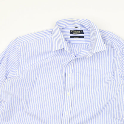 Mens UK Size 18 Hammond & Co. Blue  Button-Up Long Sleeve Casual Shirt