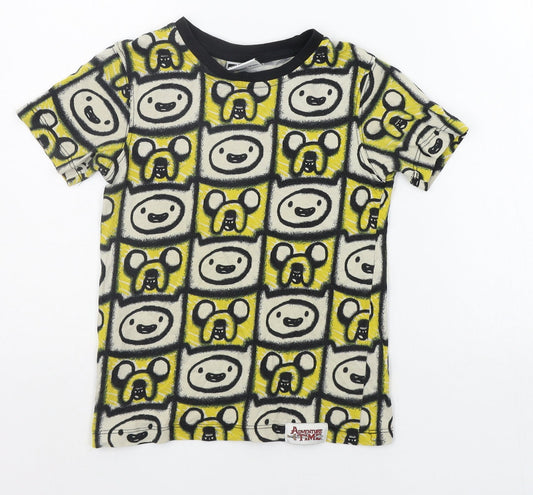 George Boys Yellow Geometric  Basic T-Shirt Size 5-6 Years