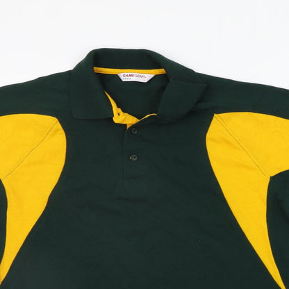 Game Gear Mens Green Houndstooth   Polo Size L
