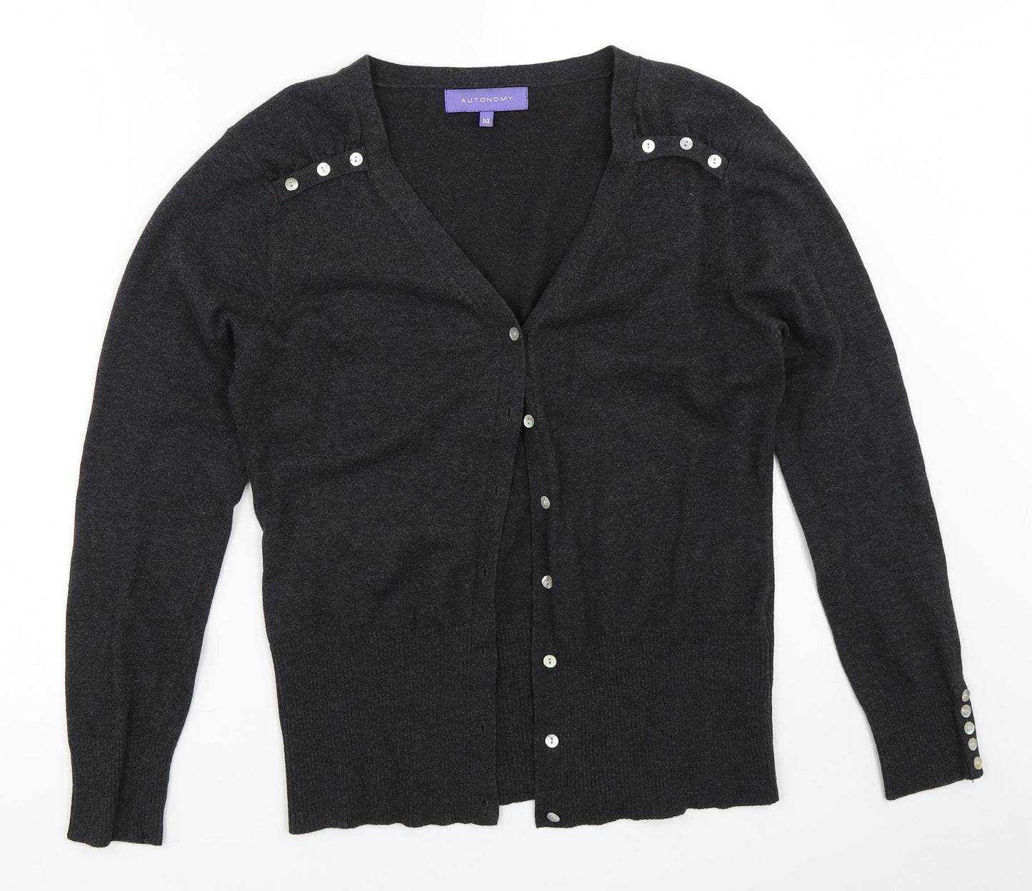 Autonomy Womens Grey   Cardigan Jumper Size 14