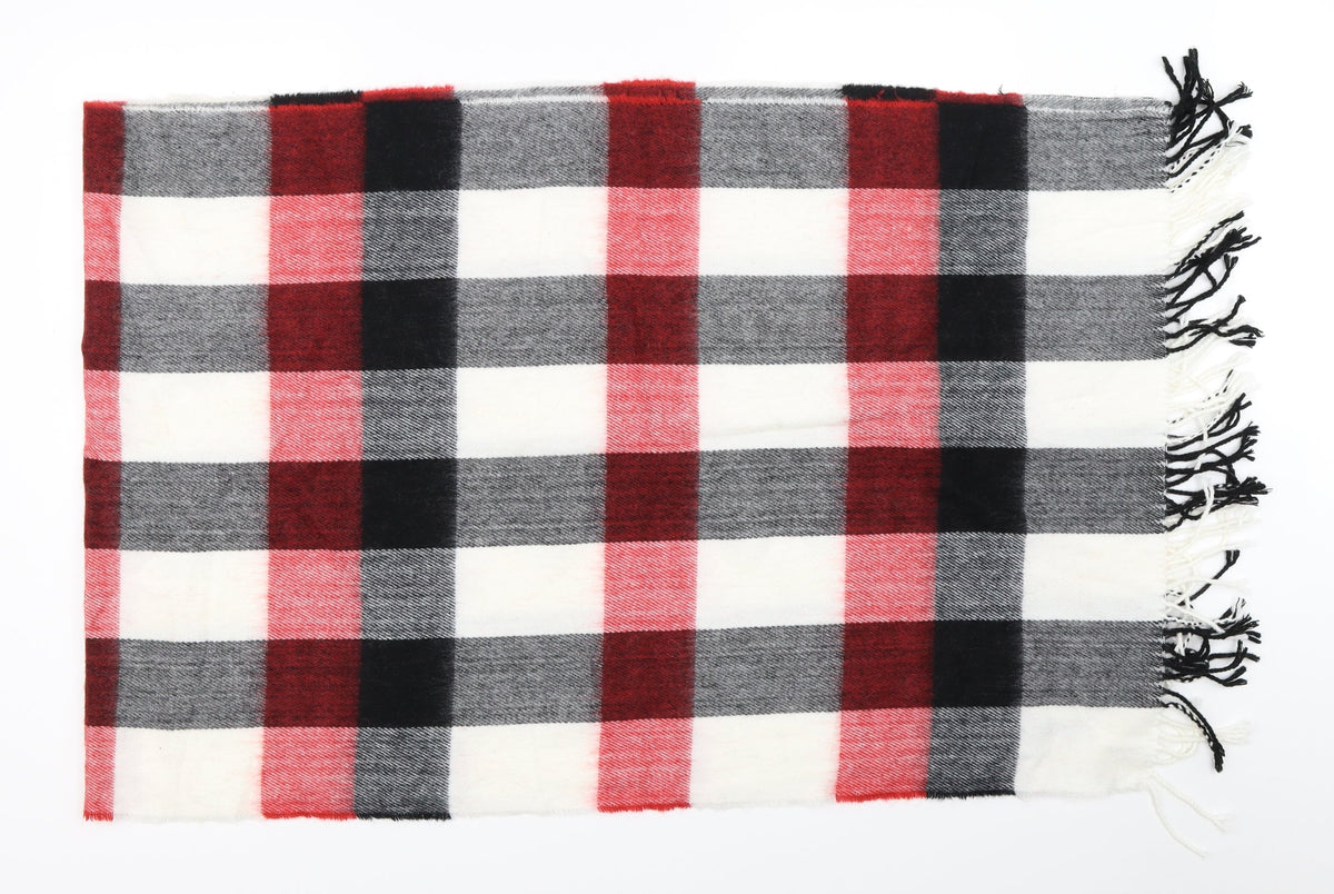 Miss Selfridge Womens White Check   Shawl/Wrap