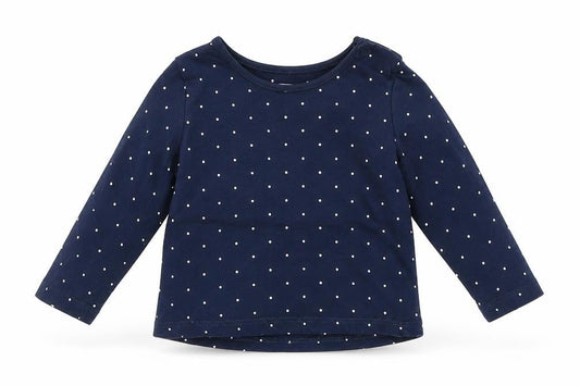 H&M Girls Blue Polka Dot  Basic T-Shirt Size 6-9 Months