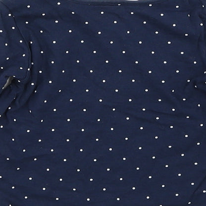 H&M Girls Blue Polka Dot  Basic T-Shirt Size 6-9 Months