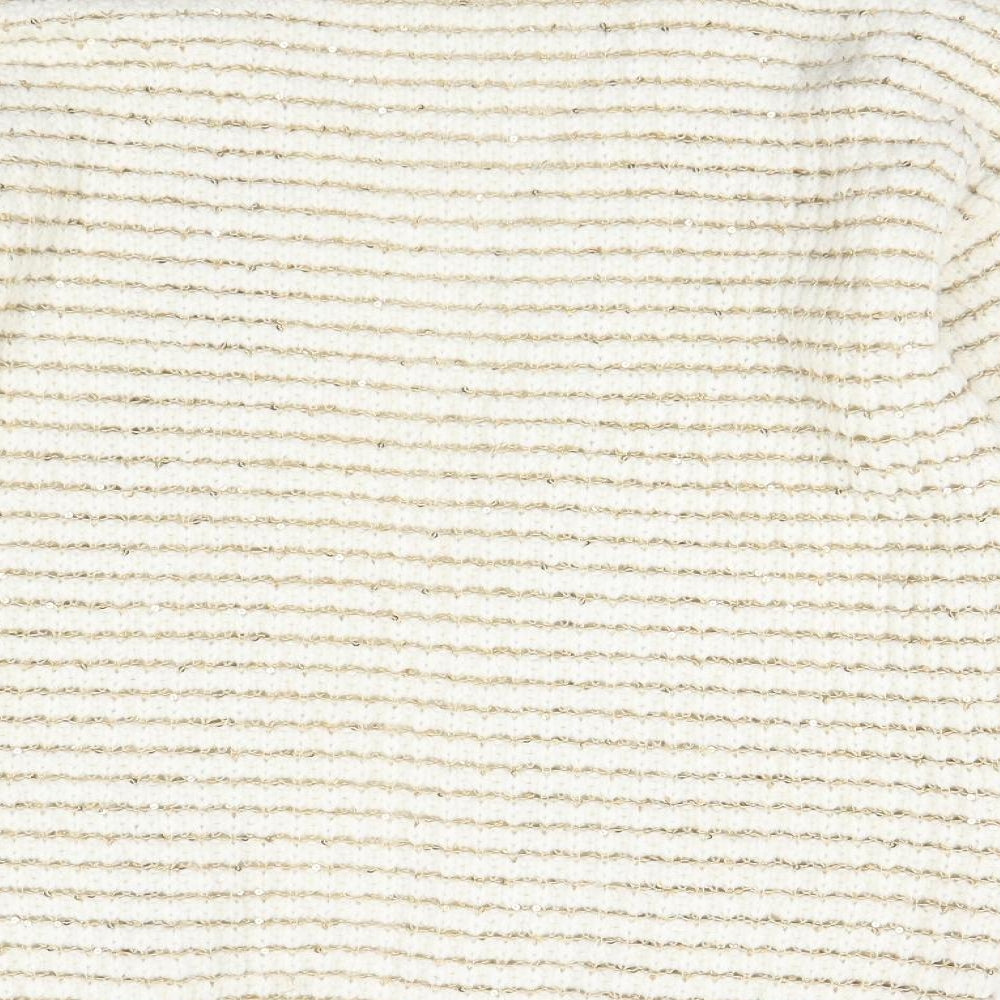 Love Knitwear Womens Beige Striped Knit Cardigan Jumper Size S