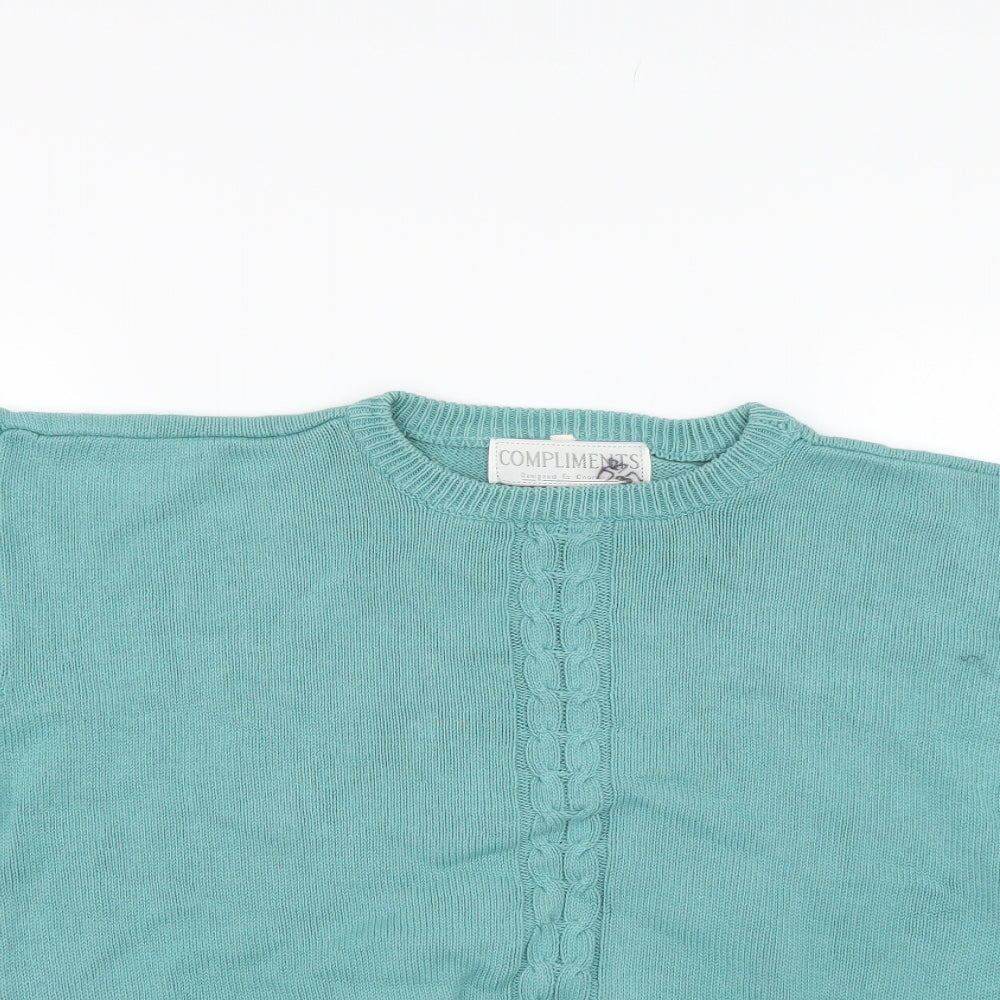Womens UK Size M Compliments Green Pullover Jumper