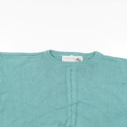 Womens UK Size M Compliments Green Pullover Jumper