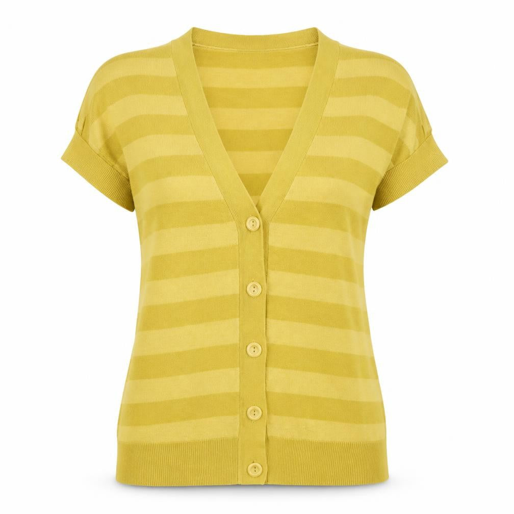 Womens UK Size 12 George Yellow Cardigan Jumper