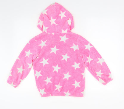 Love Sleep Girls Pink Geometric Fleece Top Pyjama Top Size 8 Years  - Stars