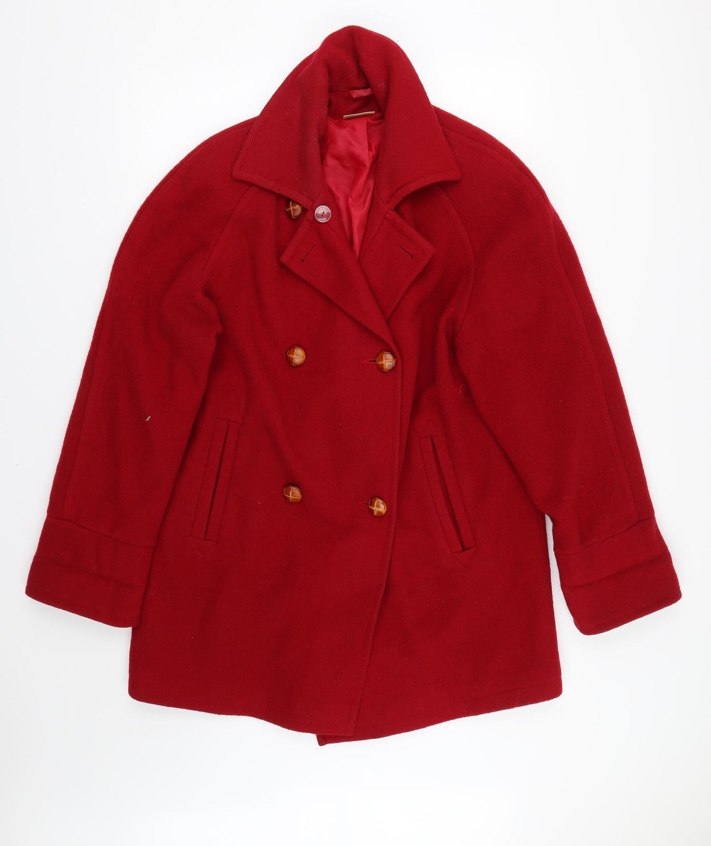 Womens UK Size 14 Essentials Red Overcoat