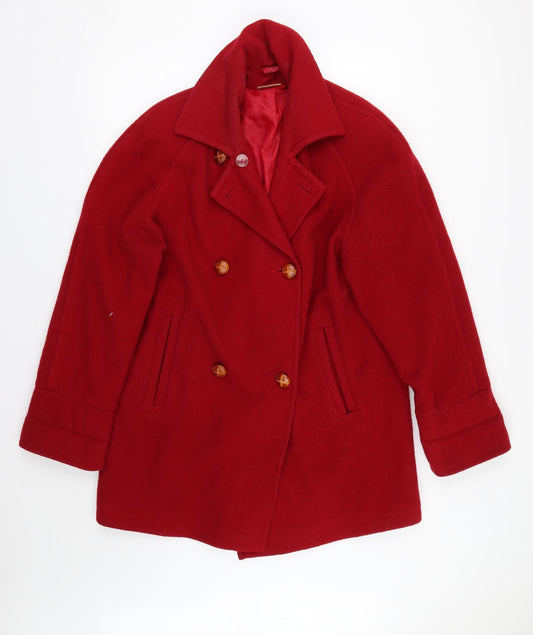 Womens UK Size 14 Essentials Red Overcoat