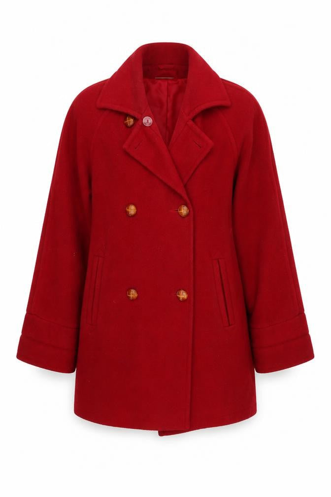 Womens UK Size 14 Essentials Red Overcoat