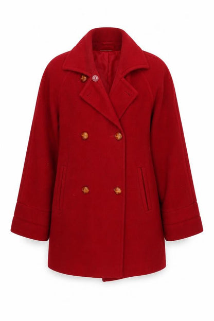 Womens UK Size 14 Essentials Red Overcoat