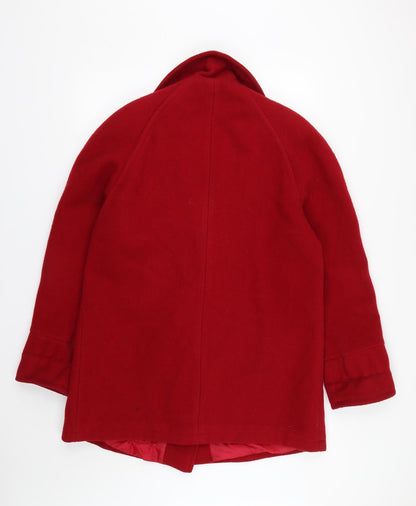 Womens UK Size 14 Essentials Red Overcoat
