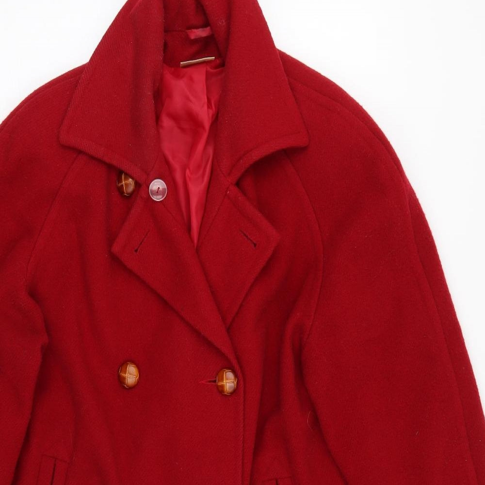 Womens UK Size 14 Essentials Red Overcoat