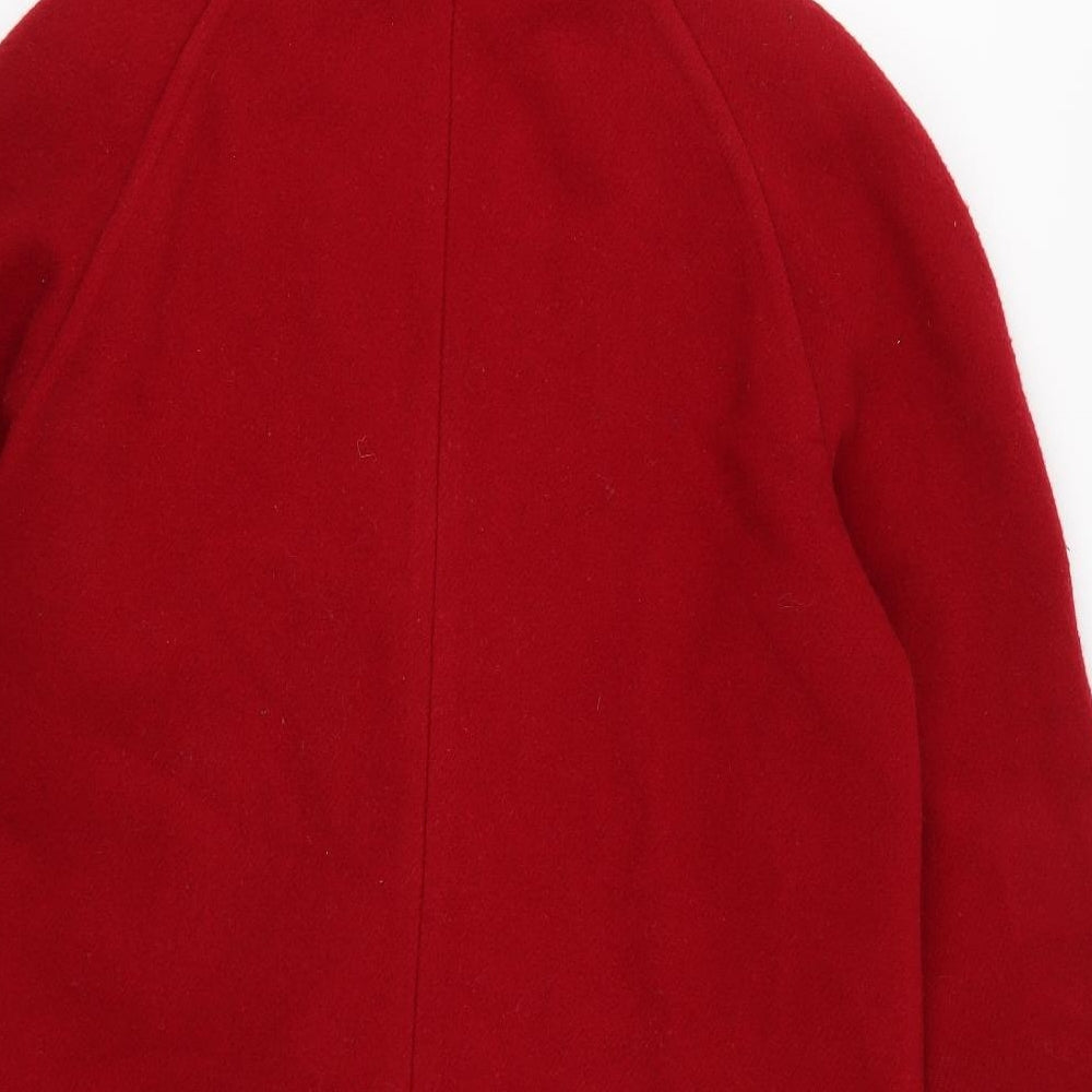Womens UK Size 14 Essentials Red Overcoat