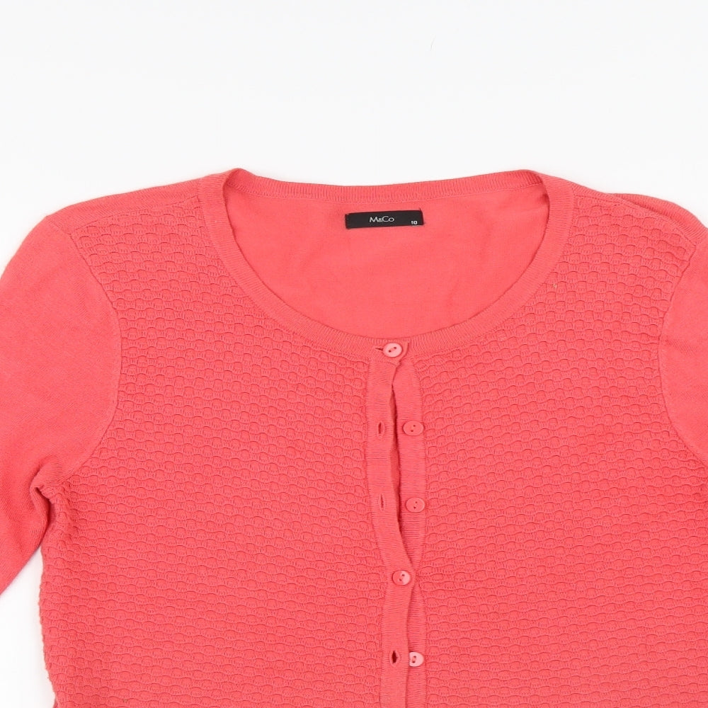Womens UK Size 10 M&Co Pink Cardigan Jumper