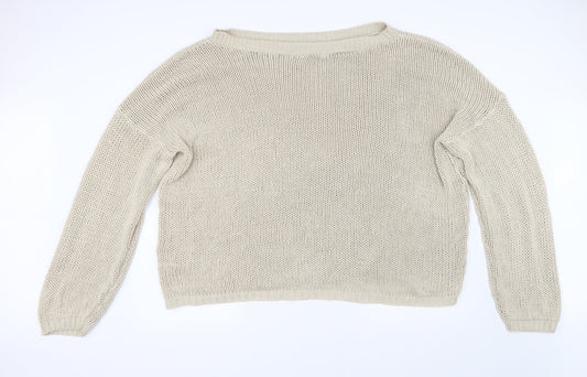 Womens UK Size 16 In the Style Beige Pullover Jumper