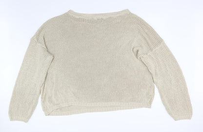 Womens UK Size 16 In the Style Beige Pullover Jumper