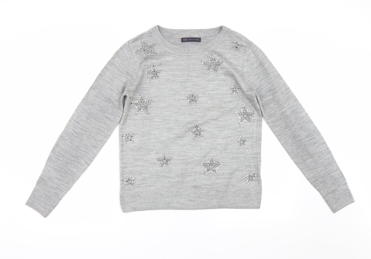 Womens UK Size S M&S Grey Pullover Jumper