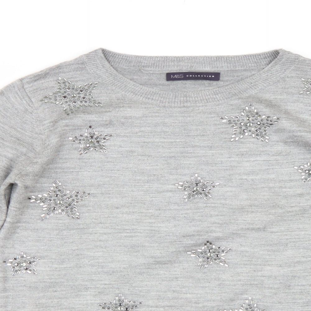 Womens UK Size S M&S Grey Pullover Jumper