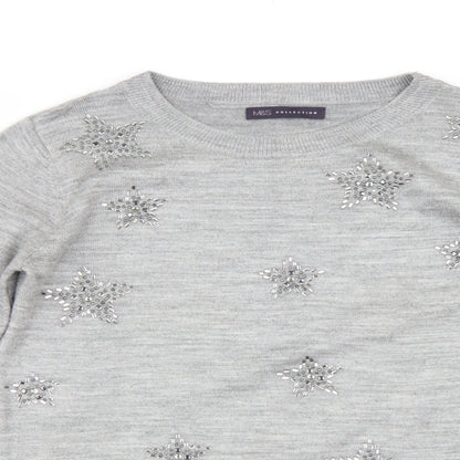 Womens UK Size S M&S Grey Pullover Jumper