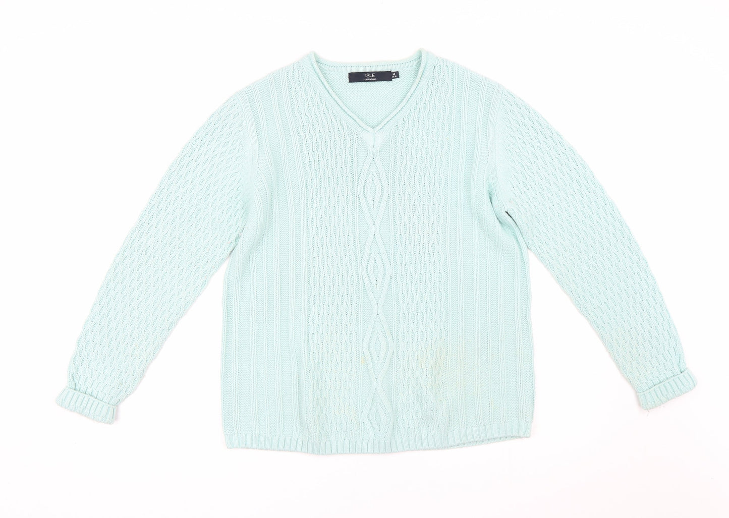 Womens UK Size M Isle Green Pullover Jumper