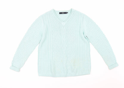 Womens UK Size M Isle Green Pullover Jumper
