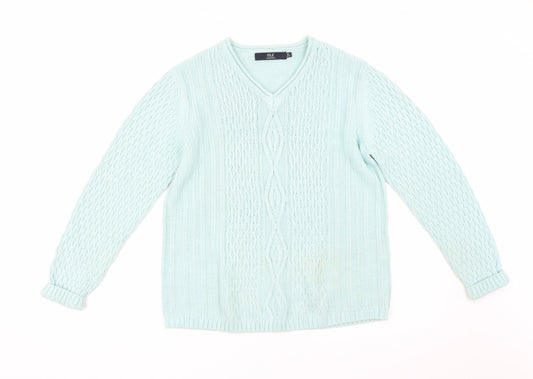 Womens UK Size M Isle Green Pullover Jumper